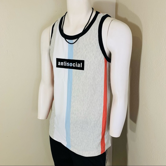 VIX POPULI Mens Anti Social Tank Top - Picture 4 of 8